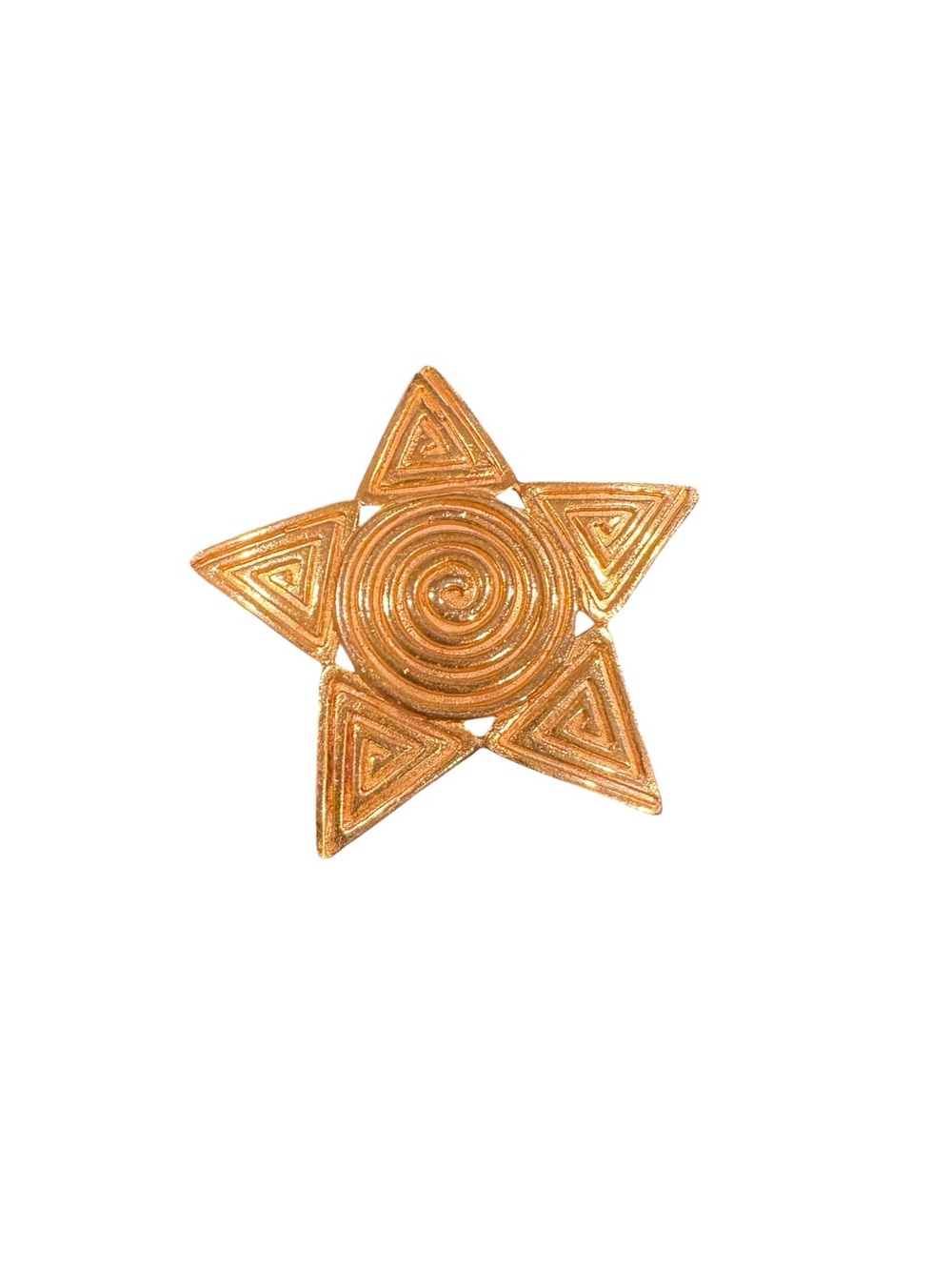 Gold Star Spiral Statement Brooch - Women Accessories